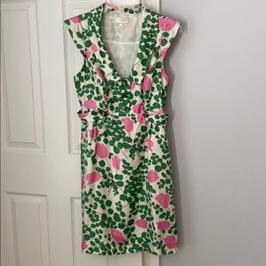 Anthropologie Silk dress tulip print Sz 6